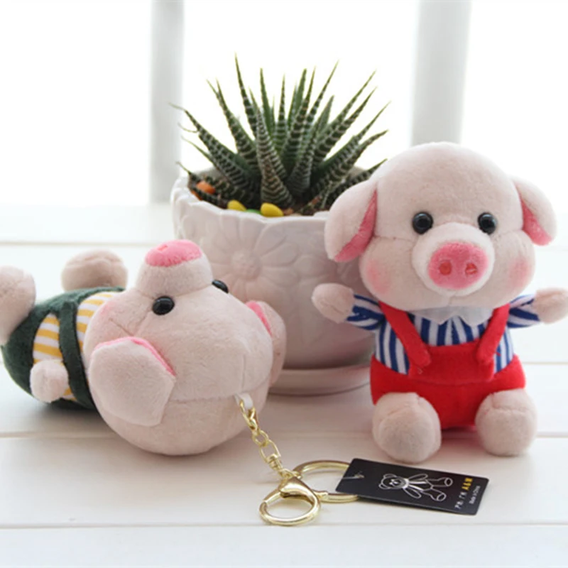 Новый Милый Плюшевый Рюкзак kawaii с рисунком свинки цепочка для ключей сумки куклы