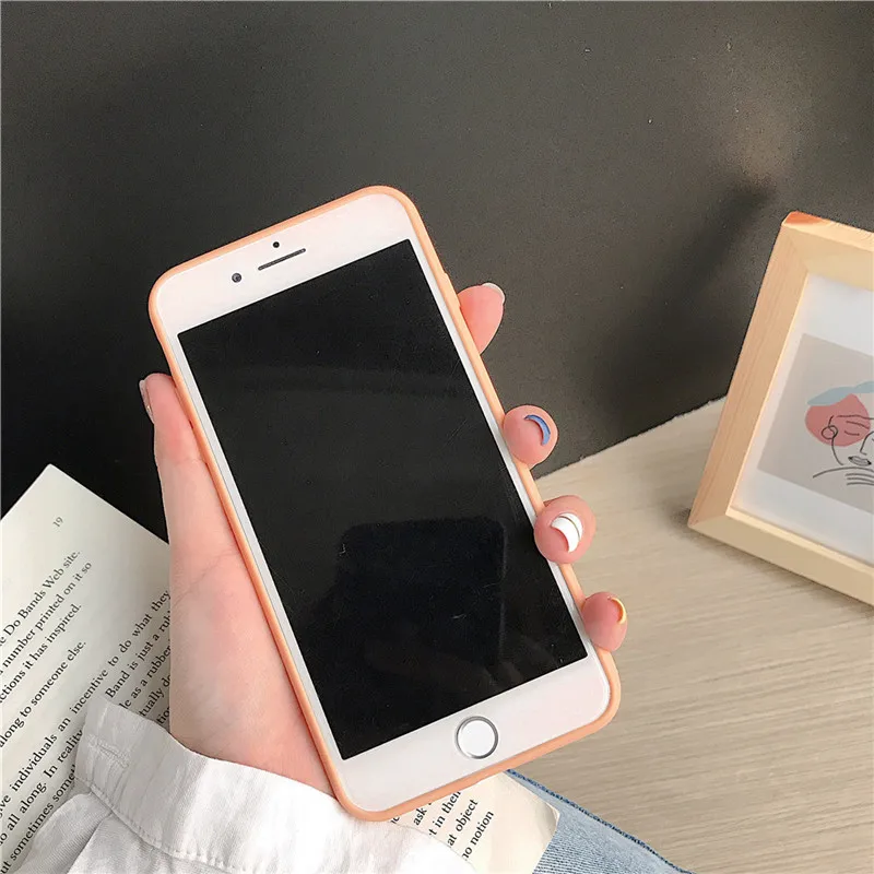Простой Оранжевый Зеленый чехол для iPhone 7 XS MAX X 8 6 6s Plus мягкий силиконовый простой