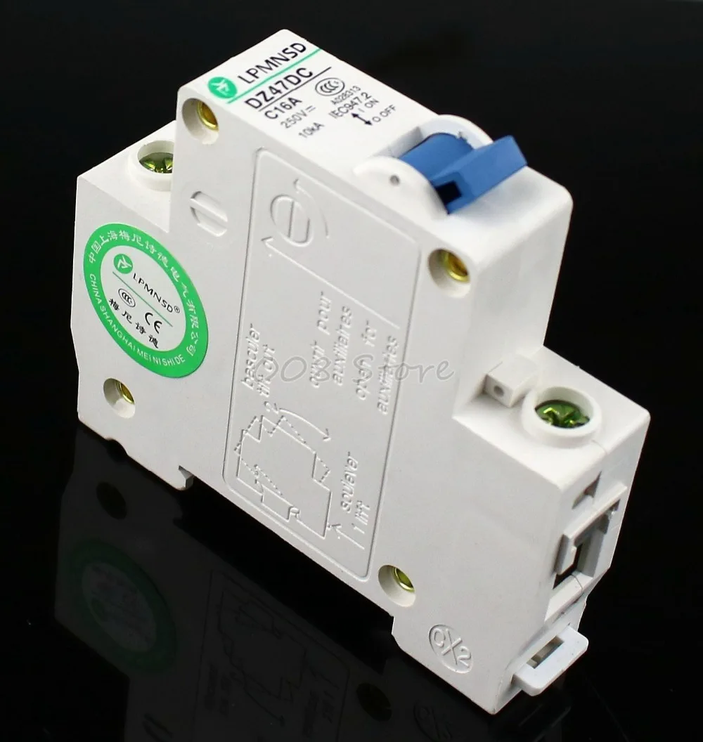 DZ47 DC 1P 16A 250V Solar energy Air breaker MCB Electric swich Antiflame|air breaker|breaker dcdc mcb |