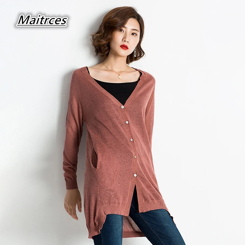 Thin knit cardigan sweater female 2018 New spring women jacket in the long section of a hollow loose shawl summer MX013 |