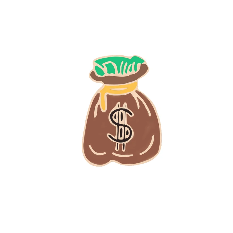 purse Ретро-броши, очки, сумка для денег, эмалированная булавка, усы, Мужская брошь, пальто с отворотом, булавка для женщин, детей, сумки, значок, аксессуары, ювелирное изделие, подарок - Окраска металла: purse