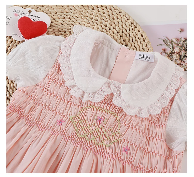 

baby dress embroidered pink colour sweet toddler baby girls dresses summer kids clothing