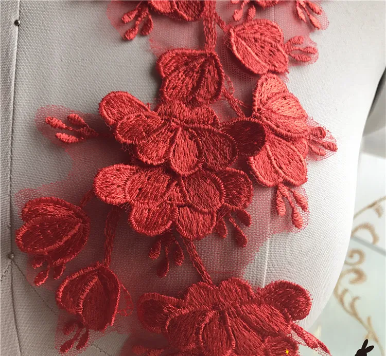 2pairs manual flower embroidery patch applique for Bridal wedding dress sewing fabric accessories clothing decoration | Дом и сад