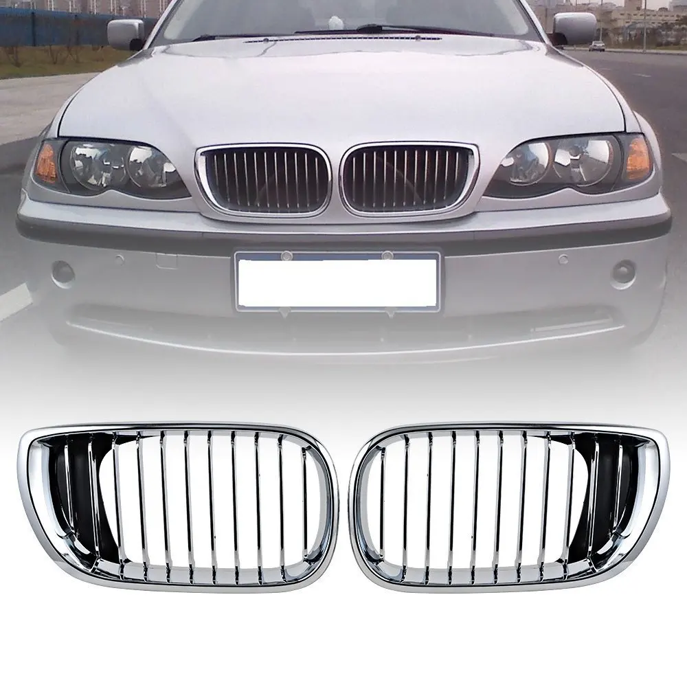 Бесплатная доставка Хромированная передняя решетка решетки для BMW E46 РЕШЕТКА