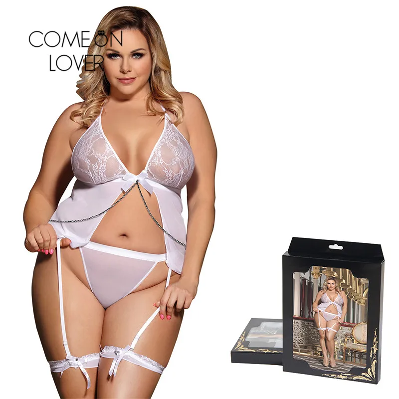 Comeonlover прозрачное Сетчатое нижнее белье с лямкой на шее кольцом для ног Ropa Sexy Mujer