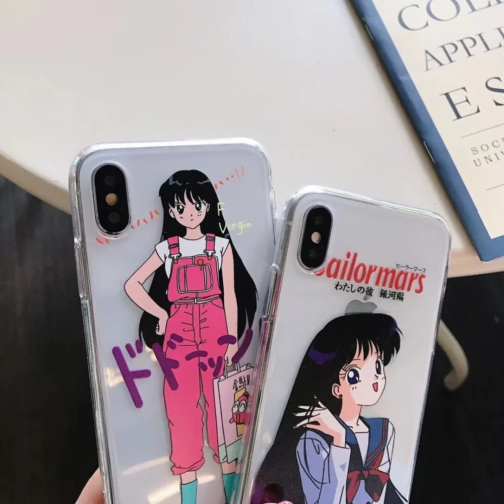 Hazy beauty For iPhone X XS Max XR Case Transparent Cartoon Girl Pattern Phone Tpu Cases iphone 6S 7 8 plus Back Cover |