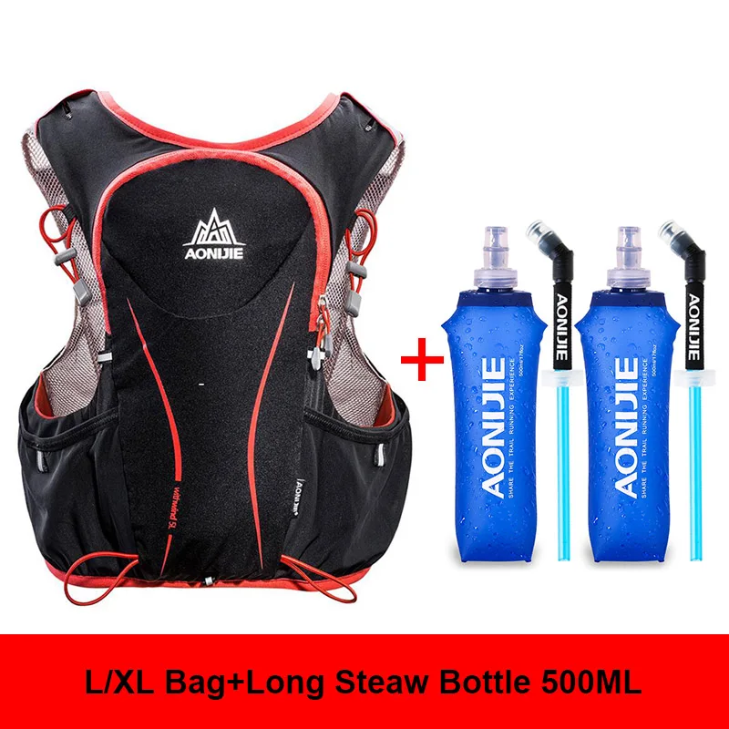 L XL 4 AONIJIE для мужчин женщин 5L легкий Trail бег рюкзак Спорт На Открытом Воздухе Пеший туризм Гонки сумка с 1.5L воды - Цвет: L XL 4