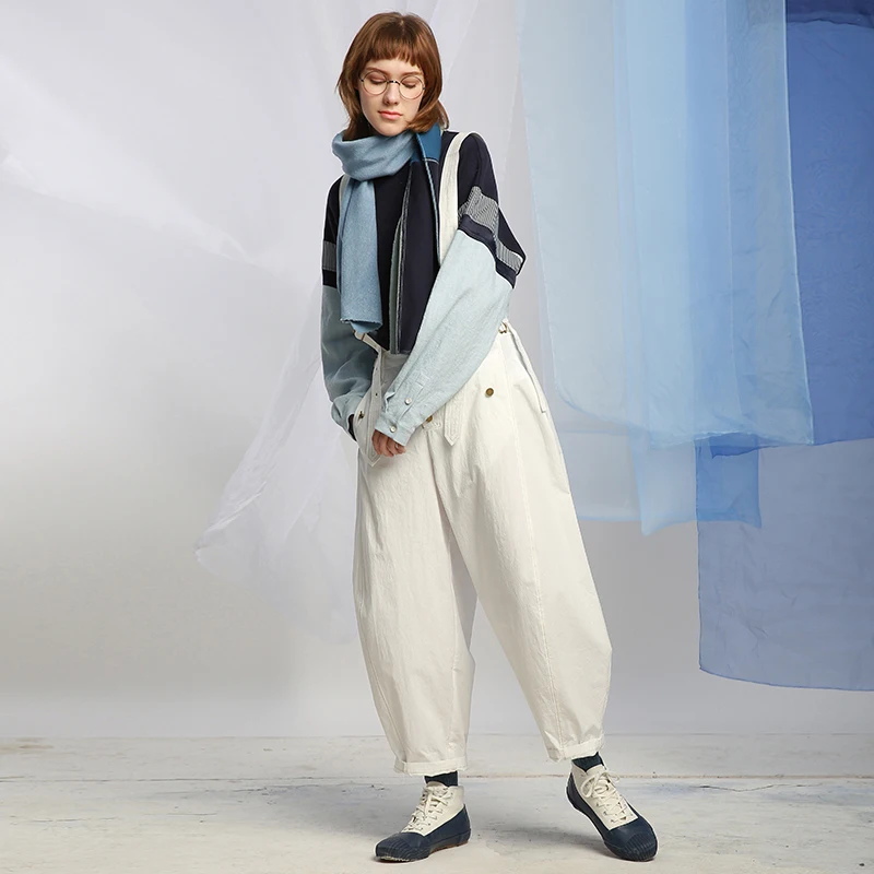 Goedkoop Faye's Winkel Originele Ontwerp Nieuwe Collectie 2018 Overalls Losse Casual Lange Katoenen Cargo Broek Vrouwen