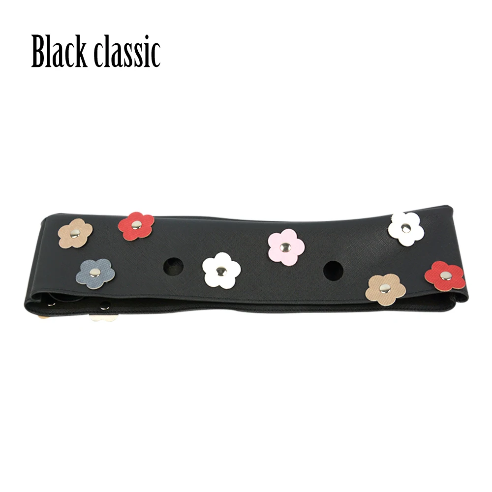 black classic huntfun новые заклепки цветок ПУ отделка тонкое украшение для Obag сумки летние классические мини для O сумки тела - Цвет: black classic