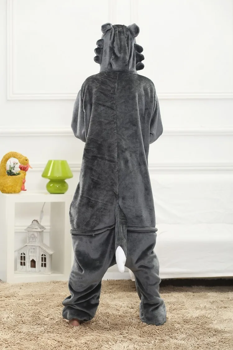 

Kigurumi Gray Halloween Animal Wolf Onesies Pajama Set Adult Pyjamas Sleepsuit Sleepwear Unisex Cosplay Costumes Hooded
