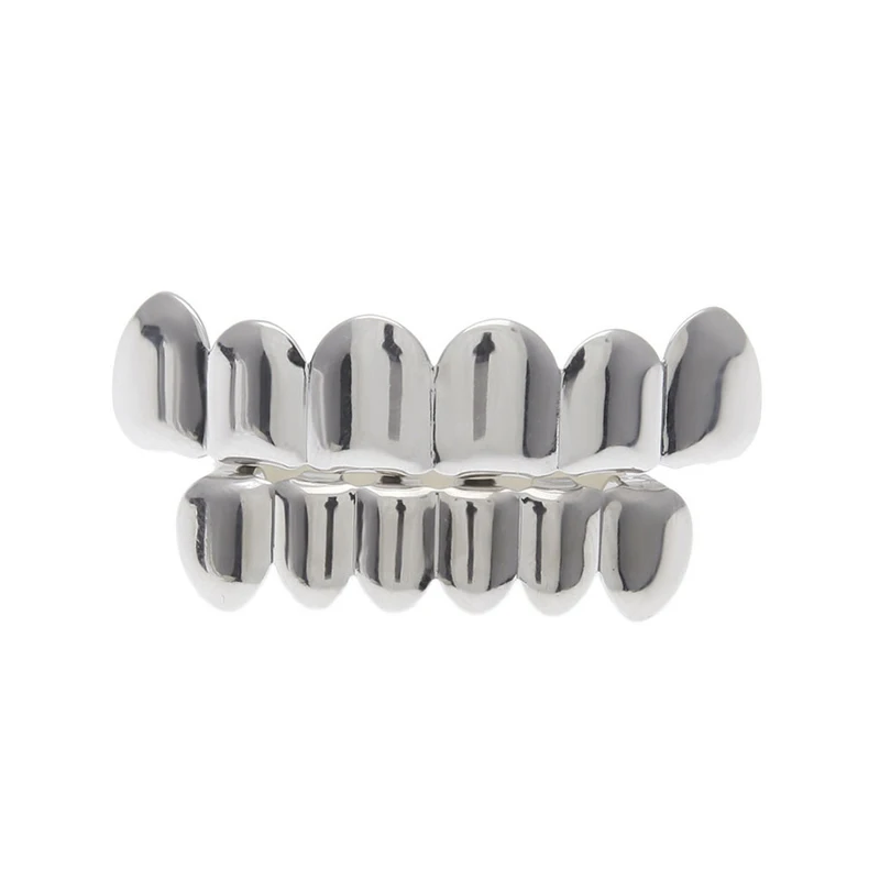 Покрытый золотом и серебром Топ Bootom вампир зубы протектор Хэллоуин