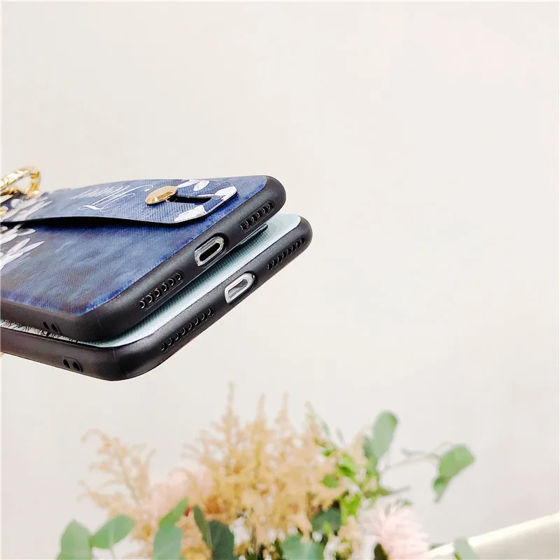 LUXURY Case Skin FOR APPLE IPHONE X 7 8 PLUS 6 6S FLOWERS CASES SOFT TPU COVERS WITH WRISTBAND KICKSTAND FUNDA CAPA COQUE | Мобильные