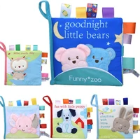 soft 3d baby cloth book newborn early educational quiet book infant cognitive can bite reading matter ring paper rattles book