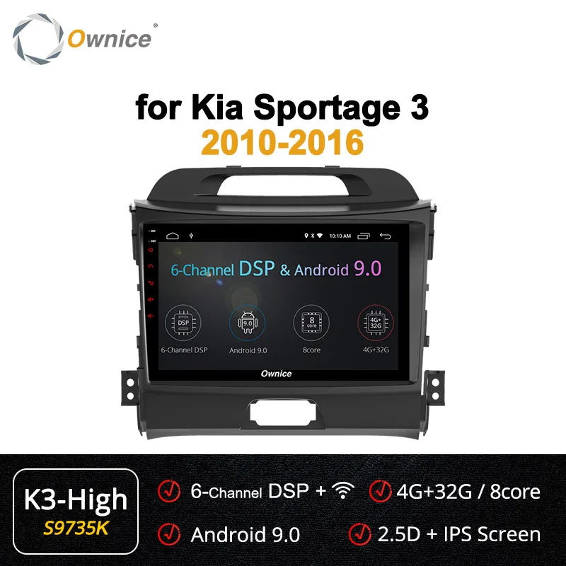 Ownice Android 9,0 360 Panorama k3 k5 k6 для KIA KX5 Sportage 3 4 2007- Автомагнитола 2din Navi gps плеер DSP 4G LTE SPDIF - Цвет: S9735 K3-High