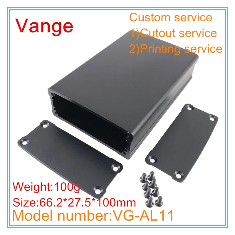 Черные металлические ящики из экструдированного профиля 1 шт./лот 66 2*27 5*100 мм 6063-T5