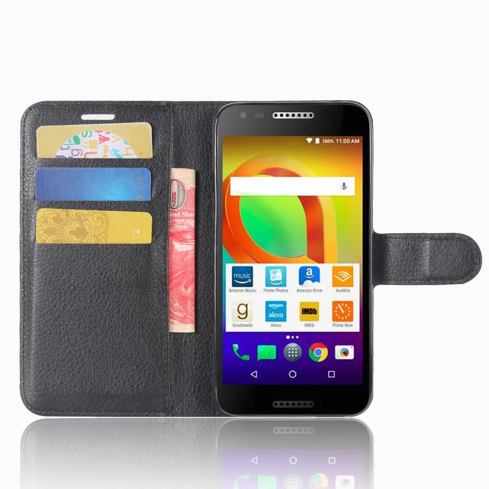 Модный чехол Кошелек из искусственной кожи защитный флип для телефона Alcatel A30 с