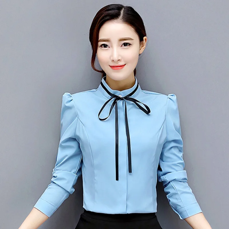 Черная женская шифоновая блузка с кружевным декором большие размеры S 3XL стоячий