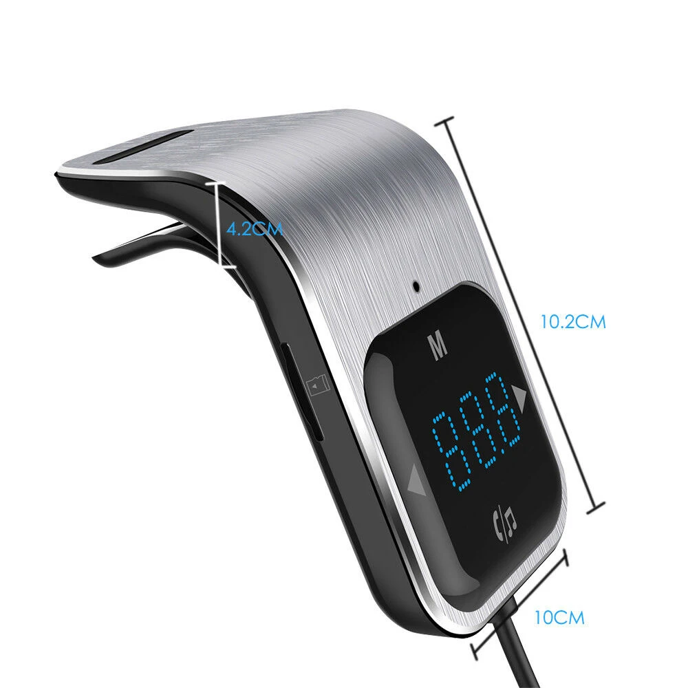 

LED Bluetooth Car Kit Handsfree MP3 Player Radio USB Adapter FM Transmitter Touch Button USB Charger LCD Display Support TF Card