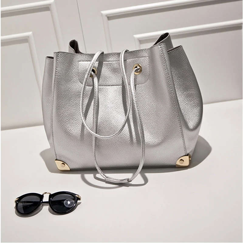 Модная обувь из искусственной кожи Большой Сумки на плечо 2017 бренд Для женщин