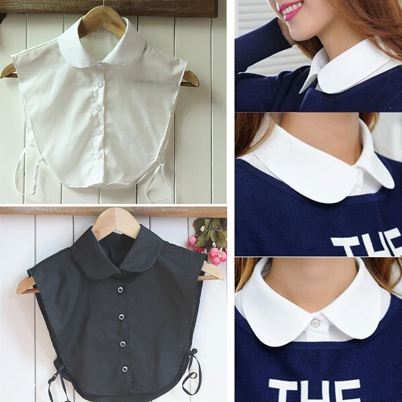 Женская винтажная блузка белая и черная съемный воротник|detachable collars for women|detachable