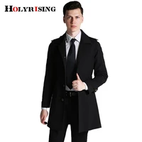 spring mens overcoat single button trench coat mens windbreaker male england clothing windproof slim jackets18223 holyrising