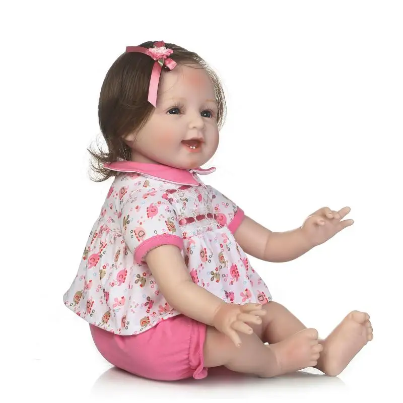 Реалистичные куклы Младенцы bebe reborn 22 дюйма 55 см мягкая улыбка реалистичные