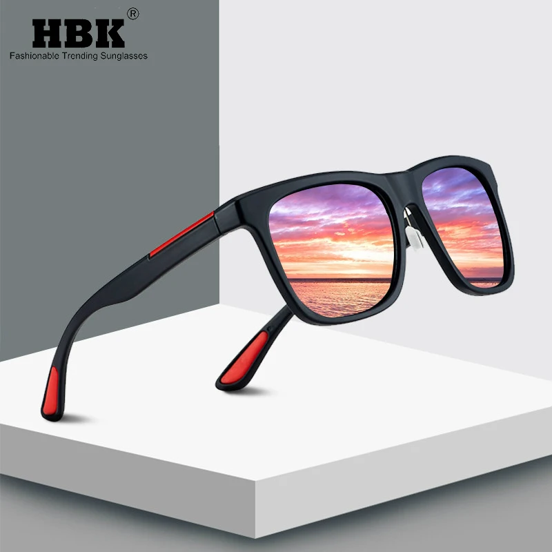 HBK Модные поляризованные солнцезащитные очки для мужчин и женщин с квадратной