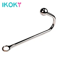 ikoky anal hook stainless steel metal anal plug dilator gay sex toys for men and women butt plug with ball prostate massage