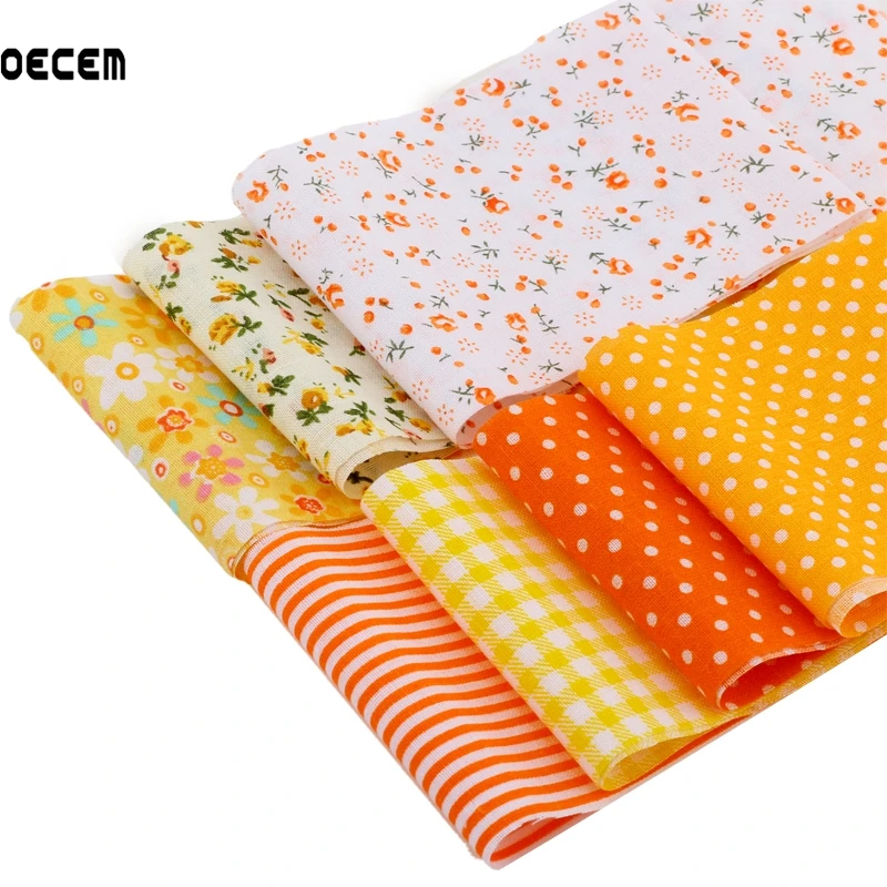 100% хлопок желе рулон ткани в полоску оранжевая бритва тонкая ткань для пэчворка