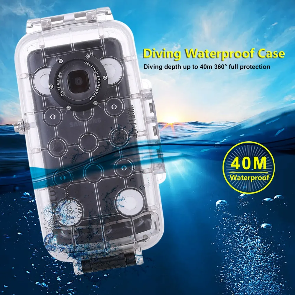 PULUZ 40 м/130 футов защитный чехол для телефона подводного дайвинга Galaxy S9/S9 + съемки