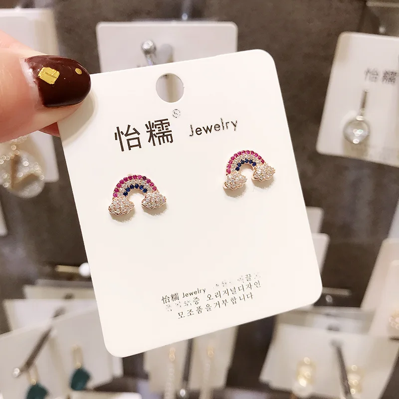 Серьги с серебряной иглой женские очень красивые милые микро инкрустированные