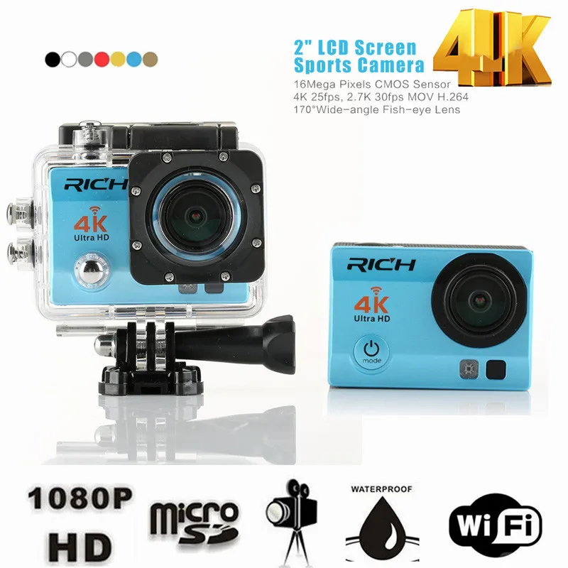 Экшн камера с дистанционным управлением DHL 10 шт./лот Ultra 4K 24fps Wifi 16Mp видеокамера