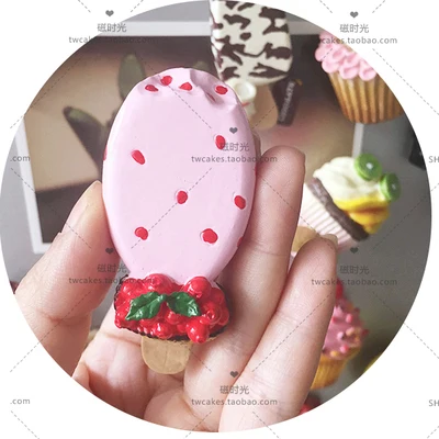 strawberry ice bar Искусственная Еда моделирование бар мороженое холодильник стикер магнитной пасты украшение на холодильник - Цвет: strawberry ice bar