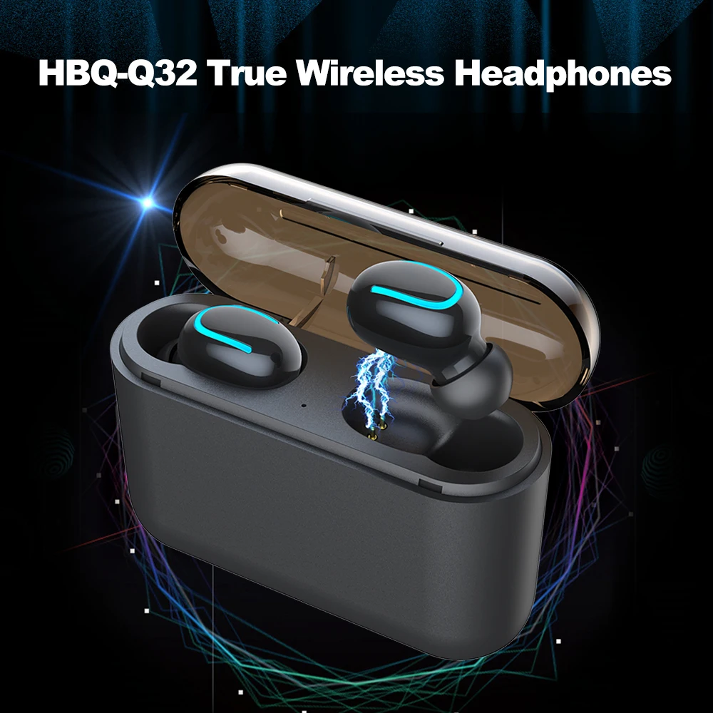 HBQ Q32 наушники вкладыши TWS Bluetooth 5 0 1500 мАч зарядным устройством Аварийная зарядка