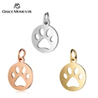 Подвески в виде собачьей лапы, из нержавеющей стали, 50 шт.лот