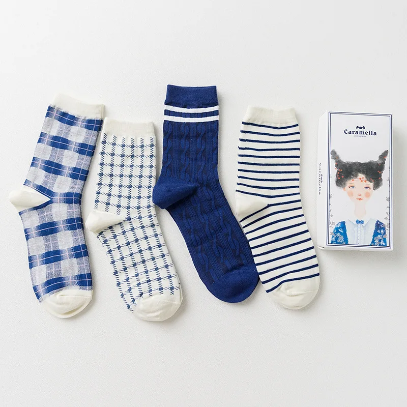 Подарочная коробка Брендовые женские коттоновые носки в стиле ретро Носки на