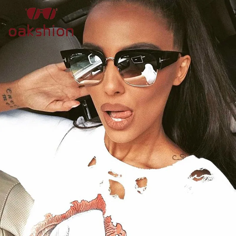 Женские Модные полуоправы кошачий глаз солнцезащитные очки винтажные роскошные