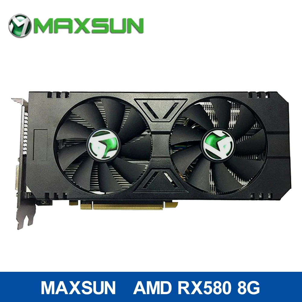 MAXSUN AMD RX580 8 г Графика карты GDDR5 8000 мГц 1257 1340 HashRate 29 31Mh/s 256Bit 2304 единиц видео для ETH и
