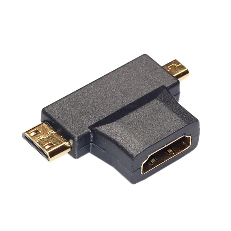 Новый мультимедийный 3 в 1 HDMI Женский к мини мужской + микро Мужской адаптер разъем
