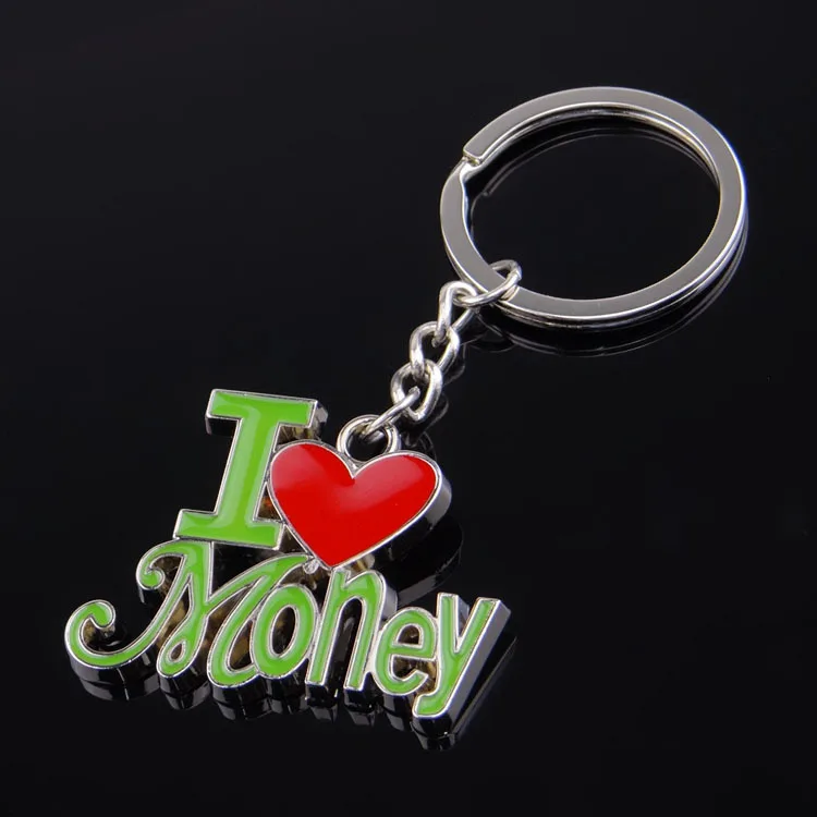 Металлический брелок I Love Money с кольцом акция подарок для авто CNYOWO|Кольца ключей| |