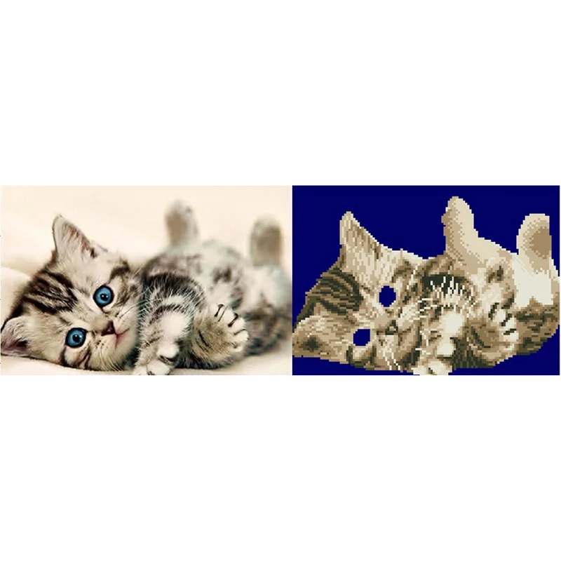 

DIY 5D Diamond Mosaic Cartoon Cats Handmade Diamond Painting Cross Stitch Kits Diamond Embroidery Patterns Rhinestones Arts H6