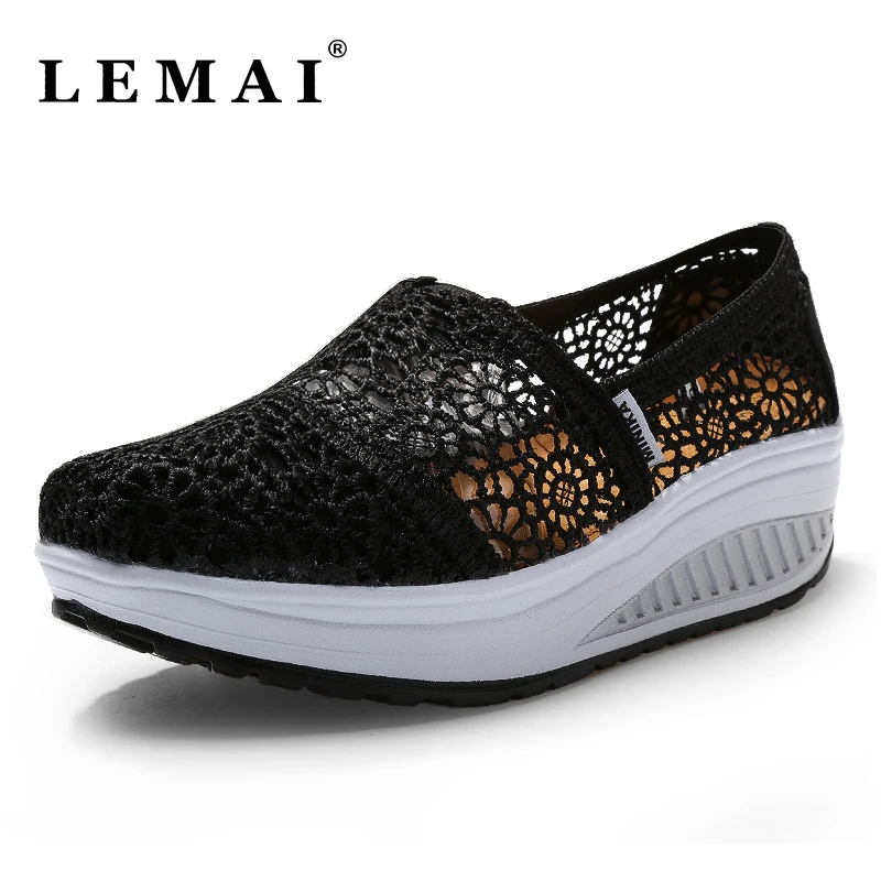 Женские кроссовки из дышащей ткани спортивные на танкетке увеличивающие рост 2018