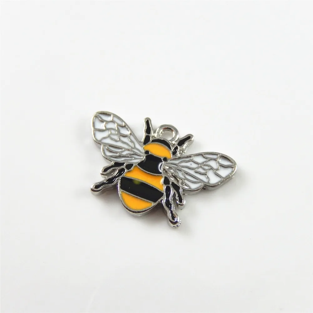 8 шт. подвески в виде пчелы из цинкового сплава красочное милое ожерелье кулон