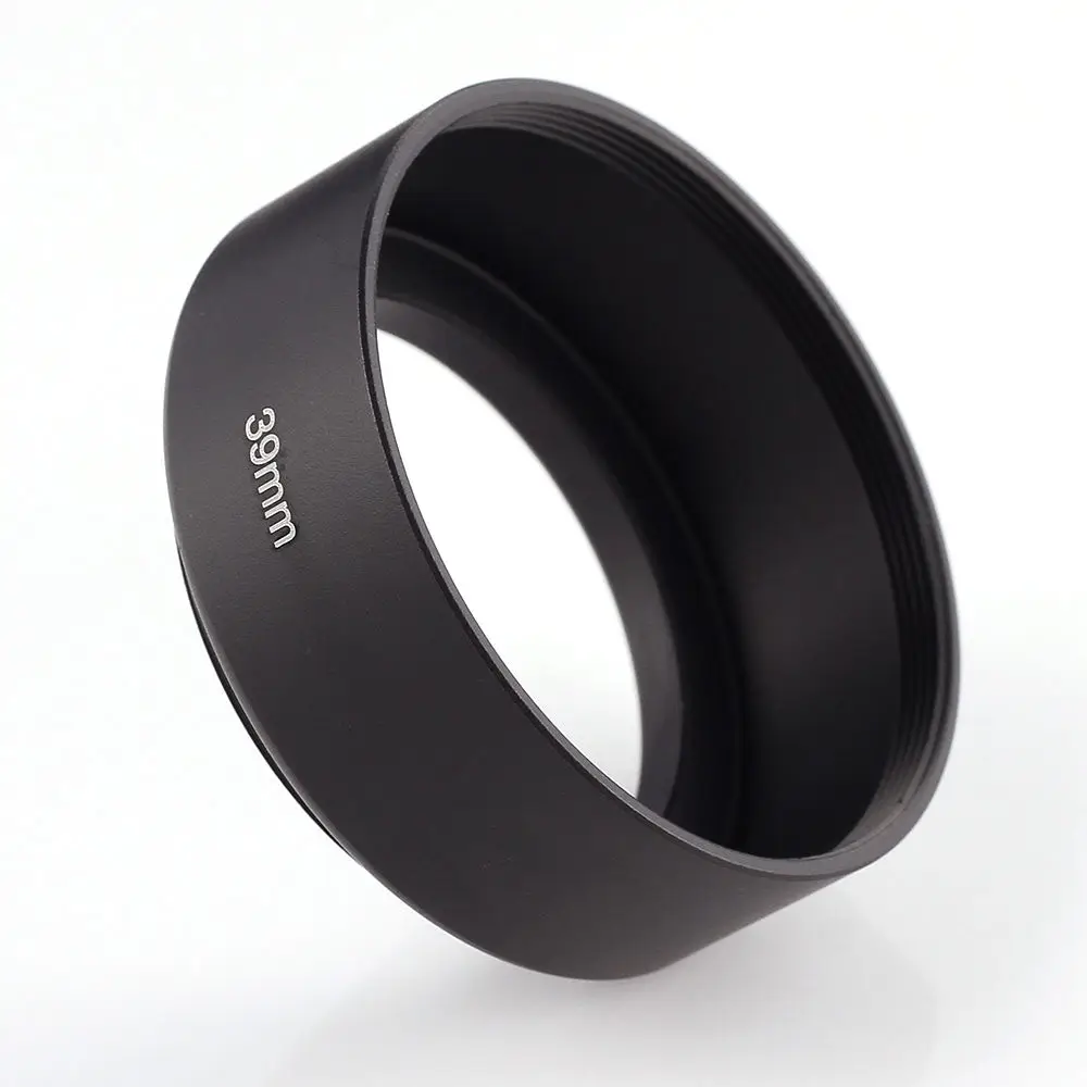 

Fotga Metal Black Lens Hood Sun Shade 39mm Filter Thread Standard Screw in Mount