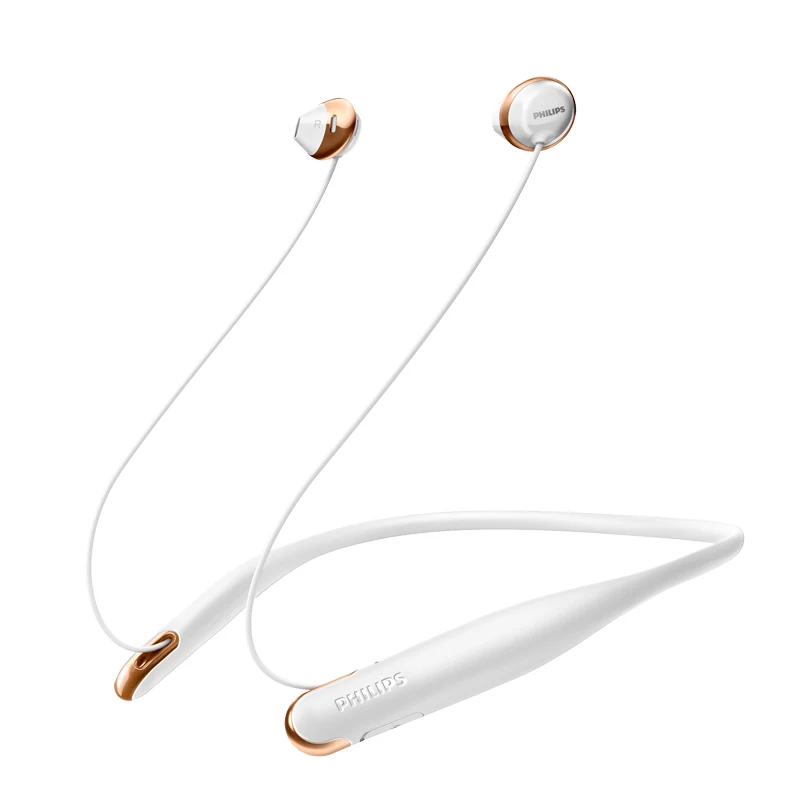 White Philips SHB4205 беспроводные наушники/Bluetooth наушники/шейные гарнитуры литий-полимерные для Xiaomi S8 Hua Wei с бесплатным подарком - Цвет: White