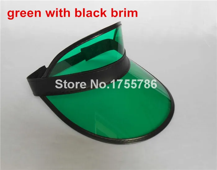 green and black brim 6 шт./лот/партия, неоновые солнцезащитные козырьки для летнего отдыха - Цвет: green and black brim