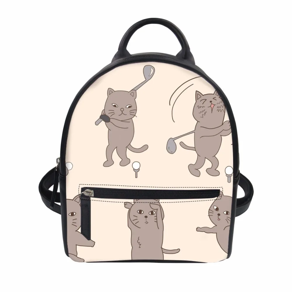 Бесшумная Милая забавная школьная сумка kawaii cat из искусственной кожи для девочек