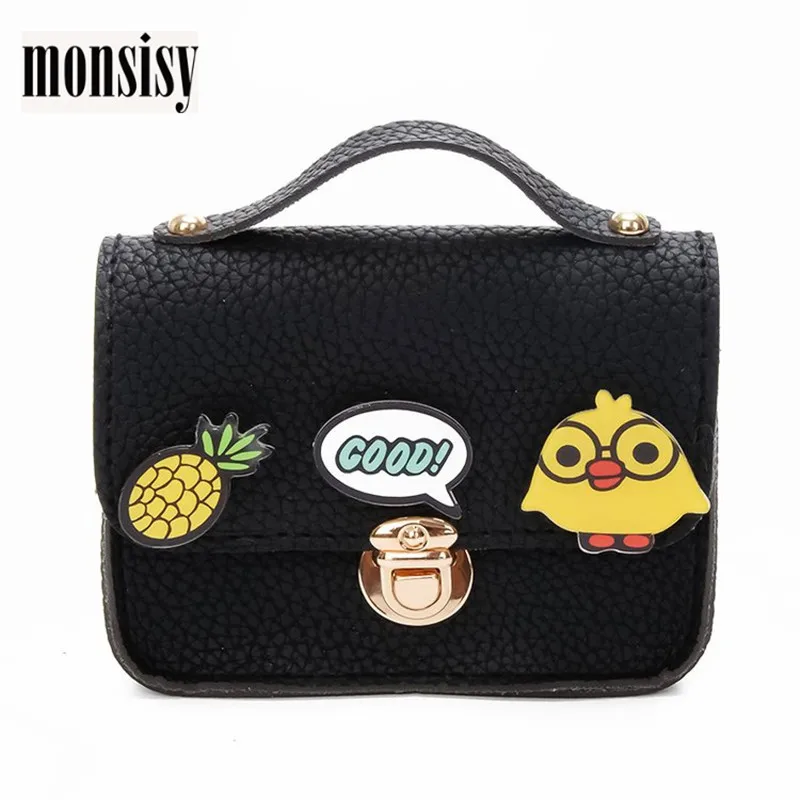 Monsisy Модные детская сумка для девочки маленькая курица ананас игрушка-бейдж