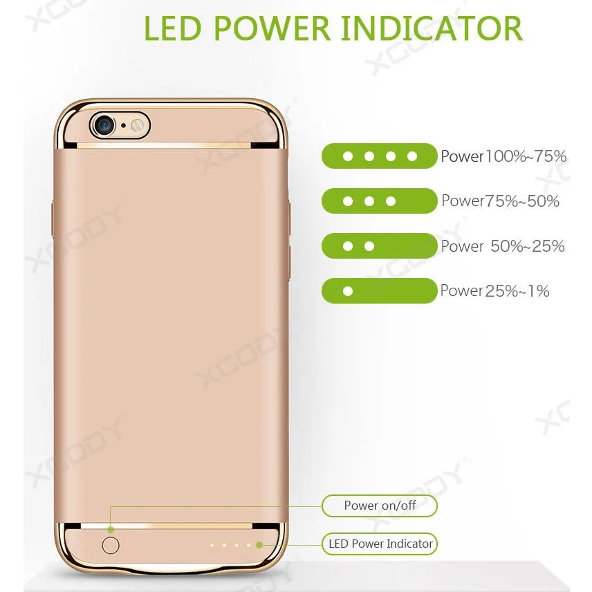 XGODY горячая Распродажа чехол для зарядки аккумулятора iphone 6 6s 7 8/Plus 4000 мАч Внешний
