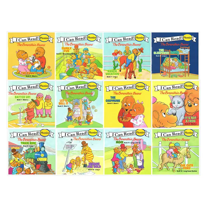 12 Books/Set I Can Read Phonics My First Berenstain Bears English Picture Book Children Pocket Story | Канцтовары для офиса и
